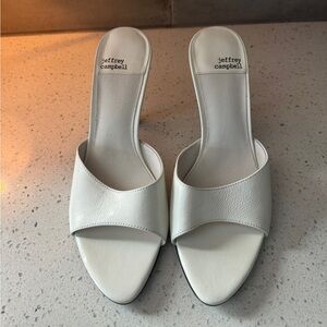 BRAND NEW - NEVER WORN Jeffery Campbell white heels, Size 8